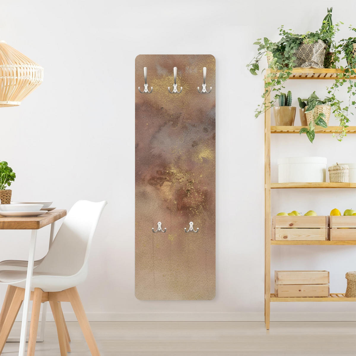 WANDGARDEROBE - Himmelsträumerei I 34/105 cm - Beige, Holzwerkstoff (34/105/1.6cm) - Bilderwelten