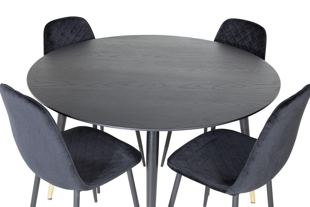 TISCHGRUPPE Schwarz - Schwarz, Holzwerkstoff (115/75/115cm) - ebuy24