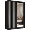 SCHWEBETÜRENSCHRANK Helix 150/216/61 schwarz+weiß mit Schubladeneinsätze - Schwarz/Weiß, Holzwerkstoff (150/216/61cm) - Beautysofa
