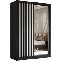 SCHWEBETÜRENSCHRANK Helix 150/216/61 schwarz+weiß mit Schubladeneinsätze - Schwarz/Weiß, Holzwerkstoff (150/216/61cm) - Beautysofa