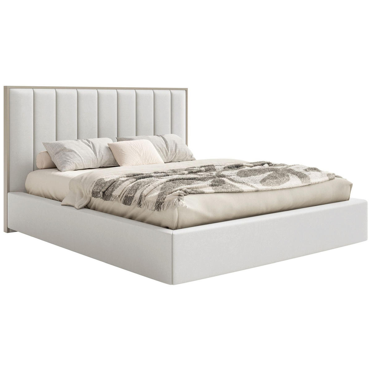 POLSTERBETT Togents Weiß mit Veloursbezug, 140x200 cm - Weiß, Textil (140/200cm) - Selsey