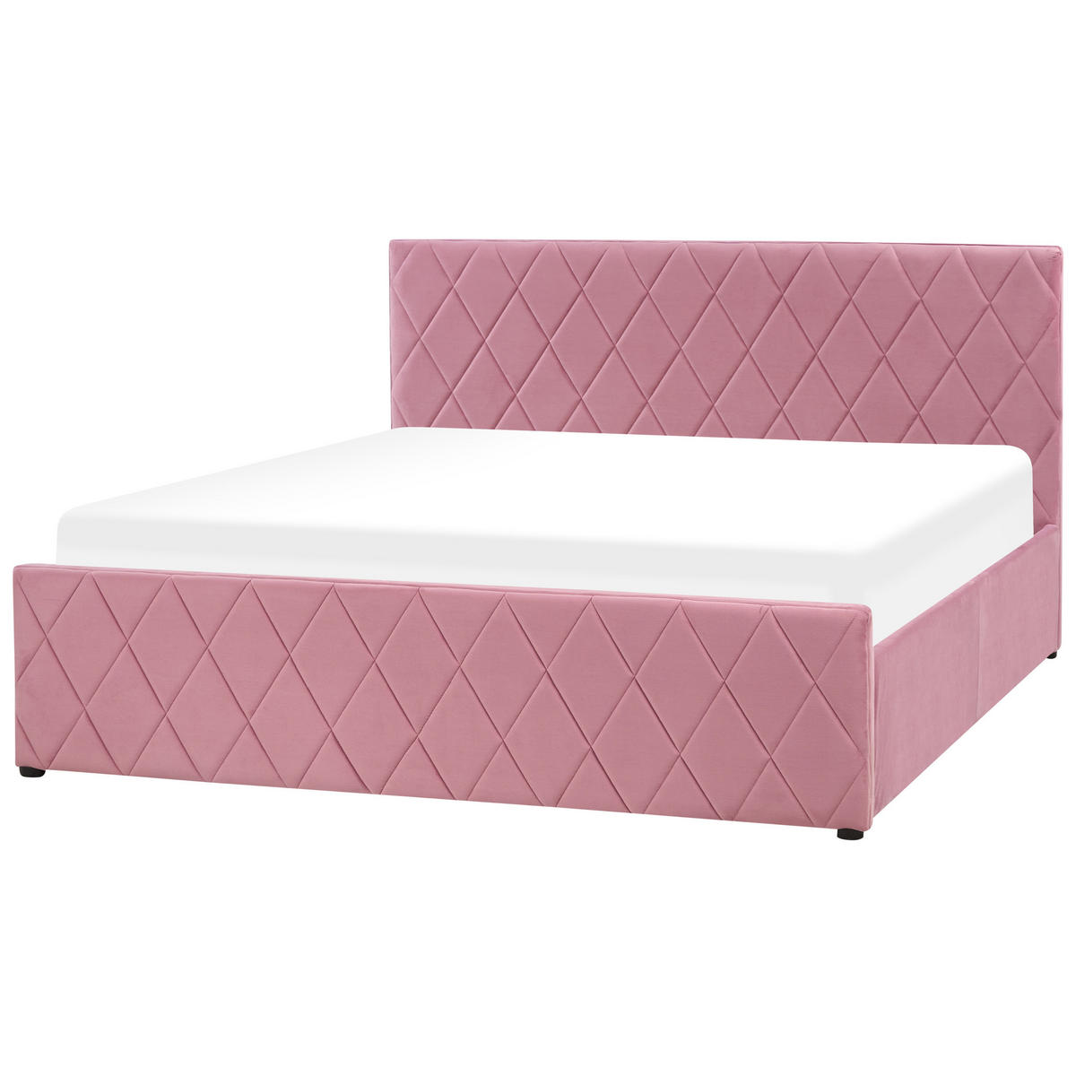BETT mit Stauraum 160x200 cm Rosa Rochefort - Pink, Textil (160/200cm) - Beliani