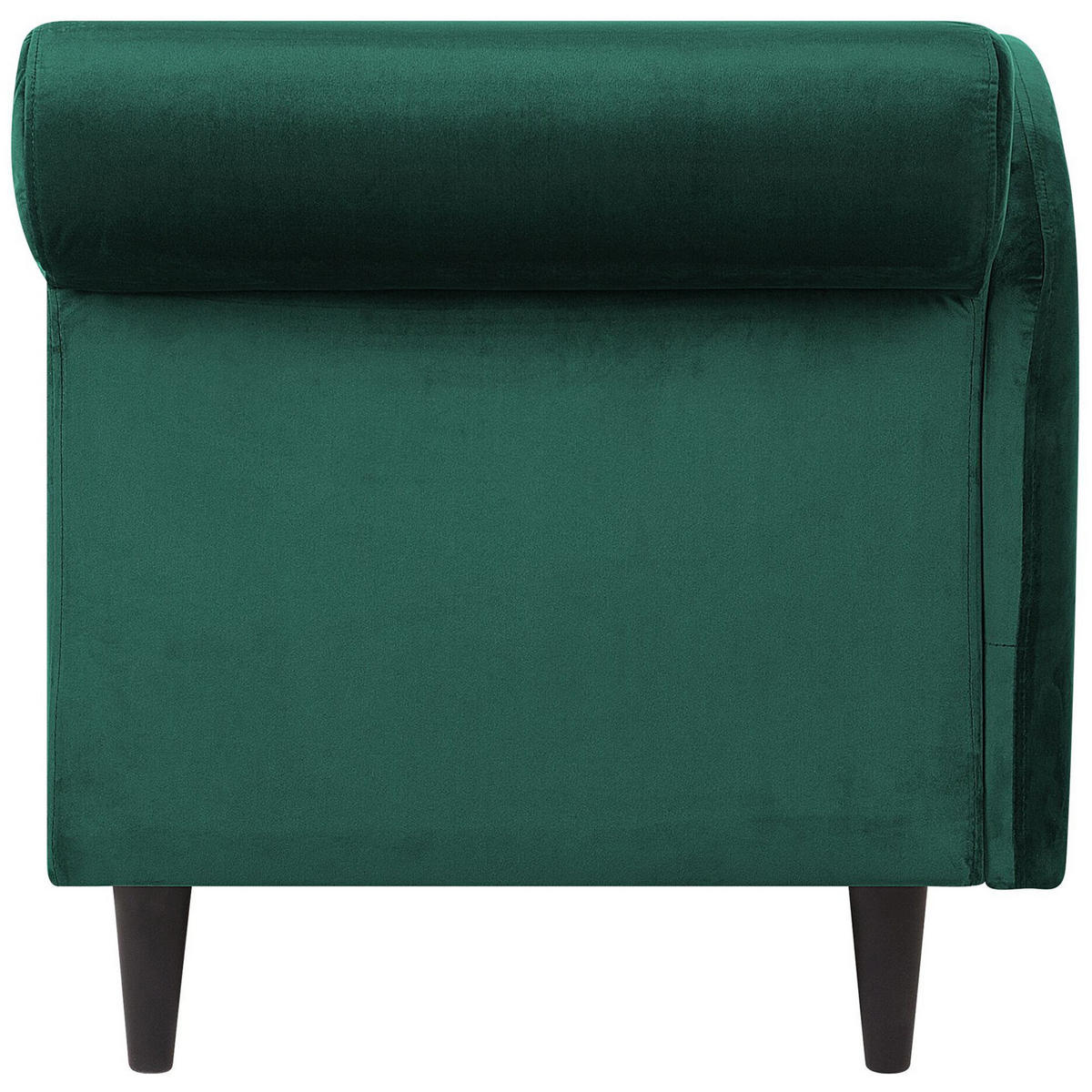 CHAISELONGUE Samtstoff smaragdgrün rechtsseitig Luiro - Schwarz/Grün, Textil (160/77/70cm) - Beliani