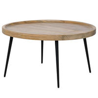 COUCHTISCH - Mango / Schwarz - Schwarz/Naturfarben, Holz (75/75/39cm) - home24