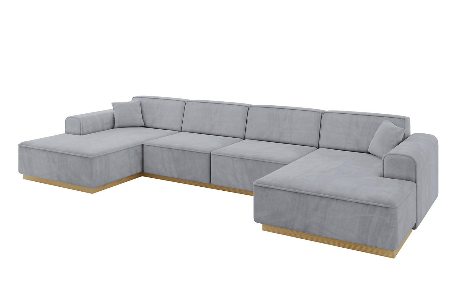 WOHNLANDSCHAFT IREA-U2-v2 - 382x165x81 cm Grau - Grau, Holzwerkstoff/Textil (382/81/165cm) - ALTDECOR