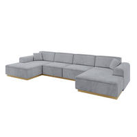 WOHNLANDSCHAFT IREA-U2-v2 - 382x165x81 cm Grau - Grau, Holzwerkstoff/Textil (382/81/165cm) - ALTDECOR