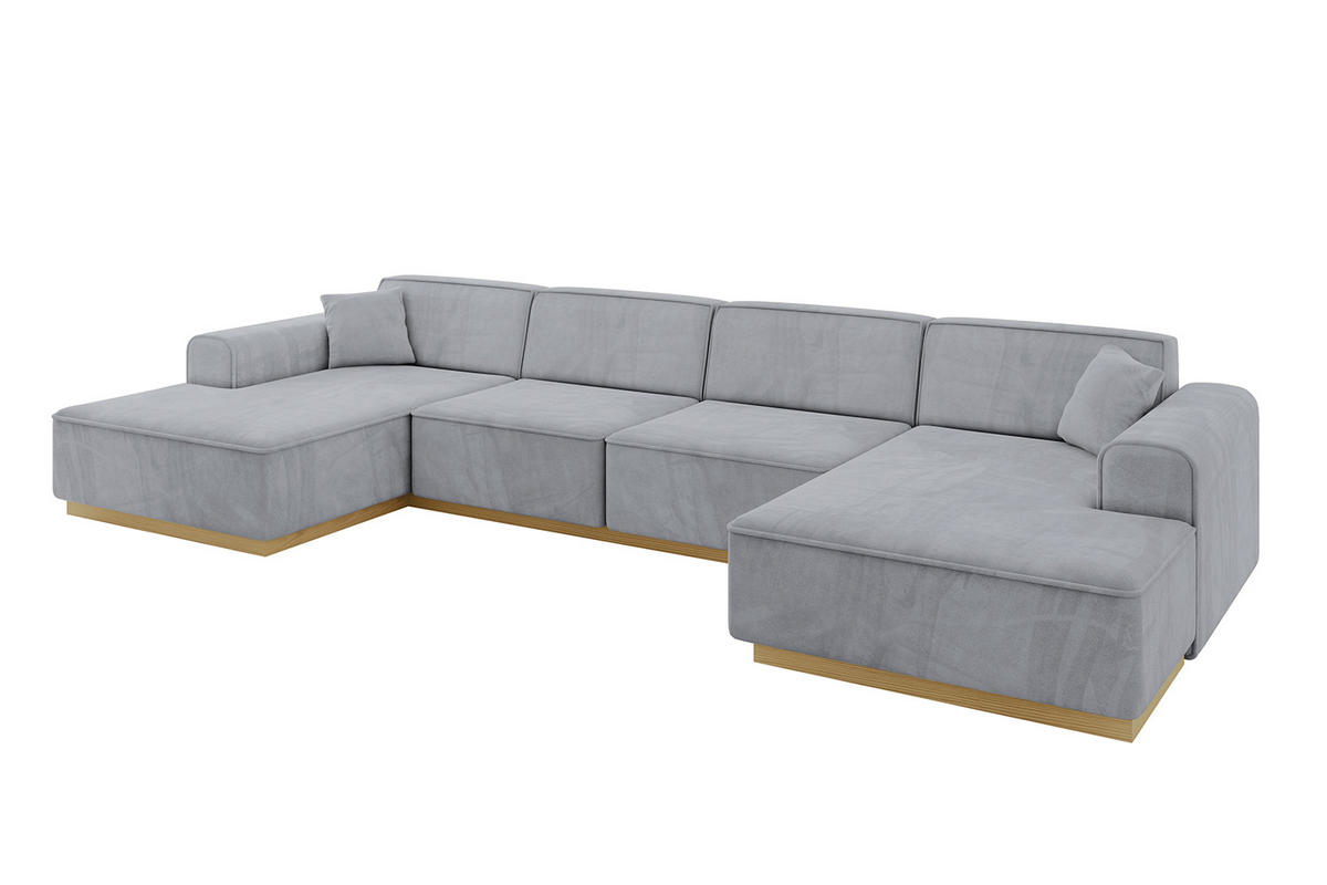 WOHNLANDSCHAFT IREA-U2-v2 - 382x165x81 cm Grau - Grau, Holzwerkstoff/Textil (382/81/165cm) - ALTDECOR