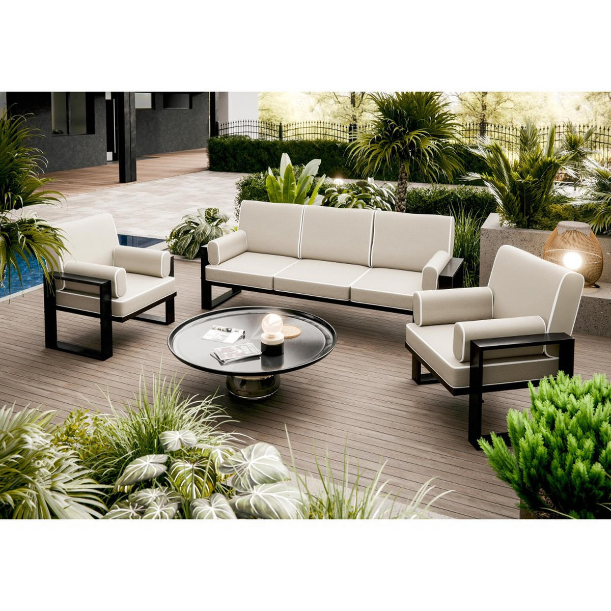 LOUNGESESSEL Verdino mit Metallrahmen beige - Beige, Metall (94/90/87cm) - Beautysofa