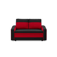 SOFA 2-SITZER MIT SCHLAFFUNKTION ORION, Schwarz + Rot - Rot/Schwarz, Textil (148/90/87cm)