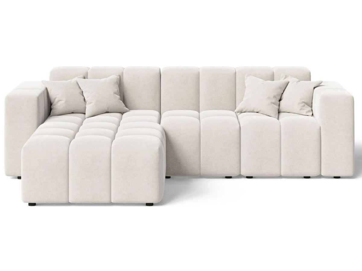 ECKSOFA Loopo Creme Links - Creme, Holz/Textil (265/180cm) - Graingold