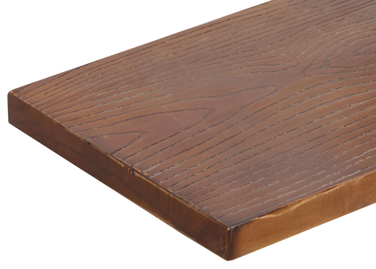WANDREGAL 2er-Set 29x45x25cm 3D-Struktur Industrial Stahl Massiv-Holz Braun - Braun, Holz (45/29/25cm) - BERLINLODGE