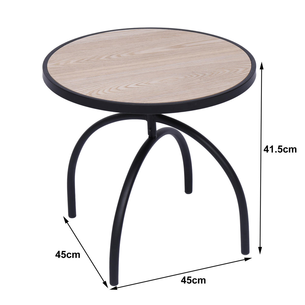 BEISTELLTISCH Rund Schwarz 45 x 45 x 41.5 cm - Schwarz, Holz (45/45/41.5cm) - Nordlys