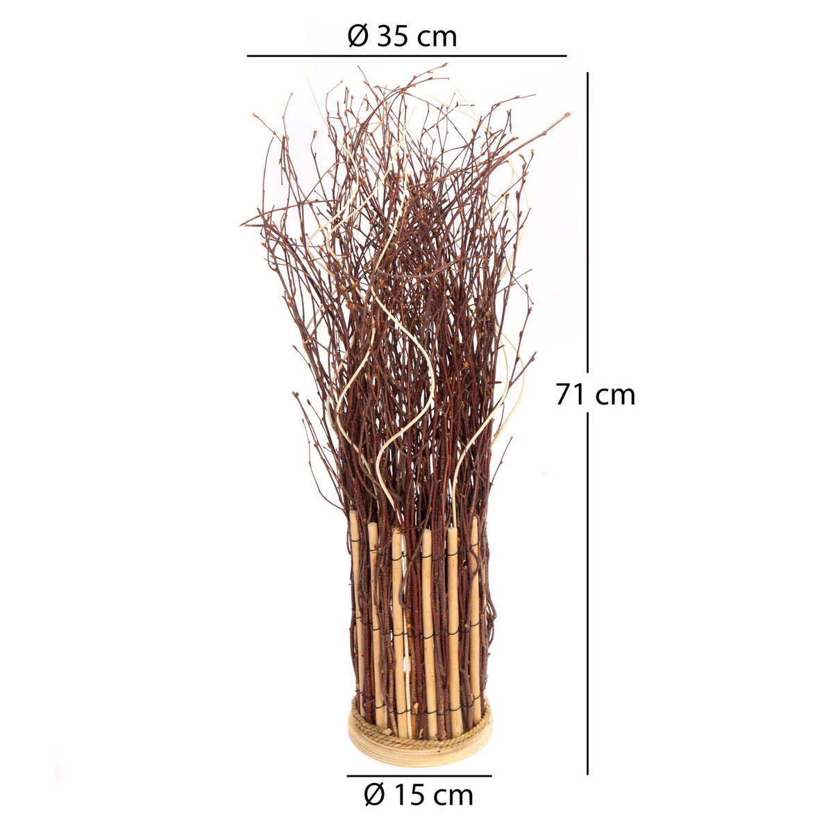 RAUMTEILER Bunch 71x35 cm, Weidenholz-Zweige braun-beige - Naturfarben, Naturmaterialien (35/71/35cm) - CREEDWOOD