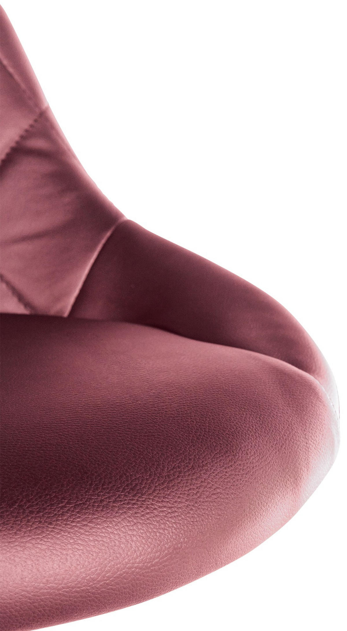 HOCKER Lederlook bordeauxrot - Chromfarben/Bordeaux, Textil/Metall (47/71/49cm) - CLP