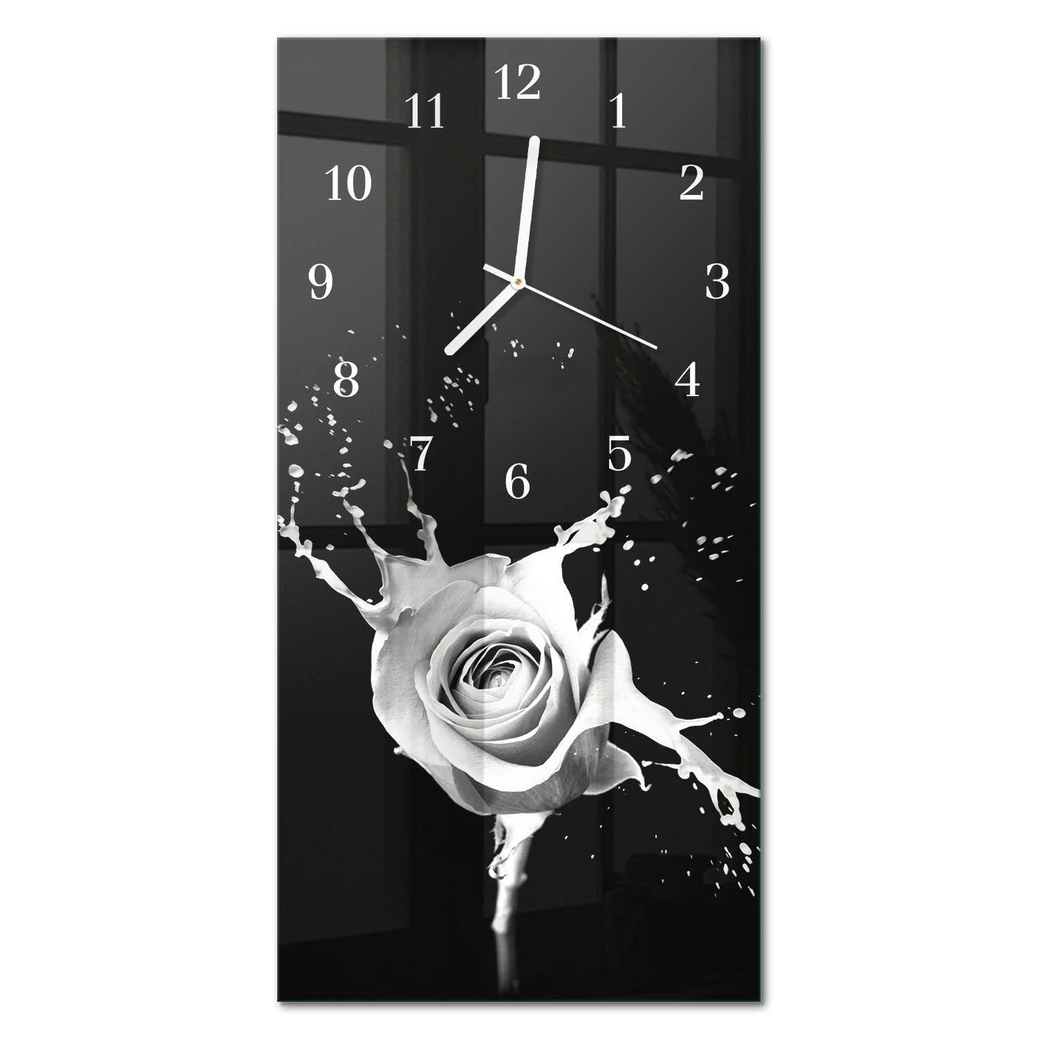 WANDUHR 30x60 cm - Flecken - Schwarz, Glas (30/60/0.4cm) - TULUP
