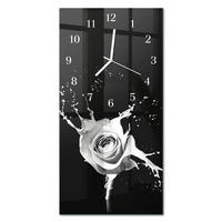WANDUHR 30x60 cm - Flecken - Schwarz, Glas (30/60/0.4cm) - TULUP