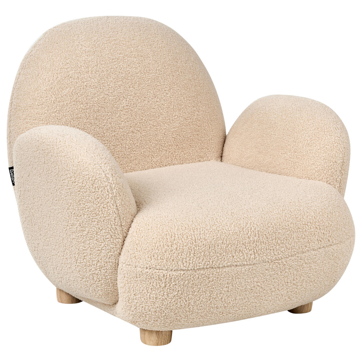 KINDERSESSEL Bouclé Beige Hem - Beige, Textil (64/55/55cm) - Beliani