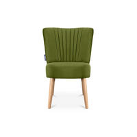COCKTAILSESSEL DUCO auf hohen Beinen, Olive/Buche - Buchefarben/Olivgrün, Holz/Textil (63/89/65cm) - KONSIMO®