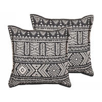 DEKOKISSEN 2er-Set Schwarz 45/45 cm Sirvan - Schwarz, Naturmaterialien/Textil (45/45cm) - Beliani