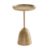 BEISTELLTISCH – Rund Mattgold Aluminium lackiert 33x33x53 cm - Goldfarben, Metall (33/33/53cm) - KADIMA DESIGN