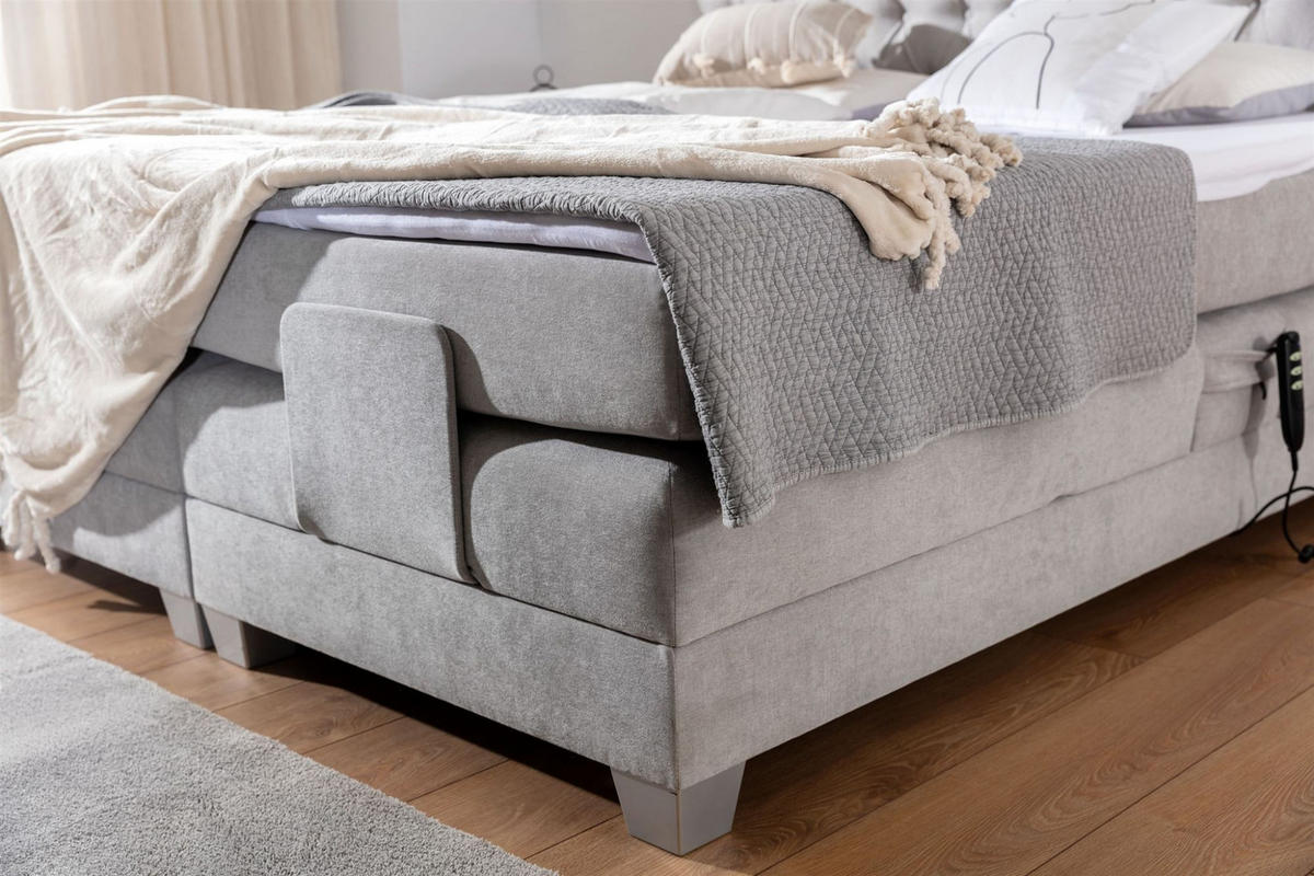 BOXSPRINGBETT Bett Elektrisch Fausto - Rotbraun, Holzwerkstoff/Textil (180/200cm) - Fun Möbel