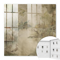 SCHLÜSSELBOX Weiß 30x30 cm – Türöffnung nach rechts - Idyllische Natur - Beige, Metall (30/30/5cm) - TULUP