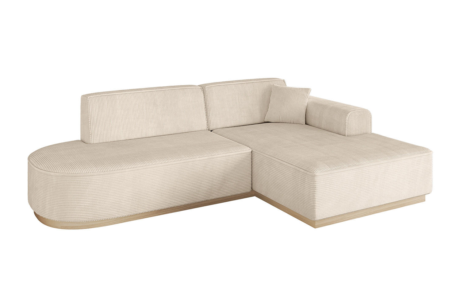 ECKSOFA Ottomane Rechts IREA-L1 - 232x165x80 cm Beige - Beige, Holzwerkstoff/Textil (232/165cm) - ALTDECOR