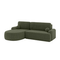 WOHNLANDSCHAFT mit Schlaffunktion und Bettkasten LIRA-L - 264x172x89 Grün - Grün, Holzwerkstoff/Textil (264/172cm) - ALTDECOR