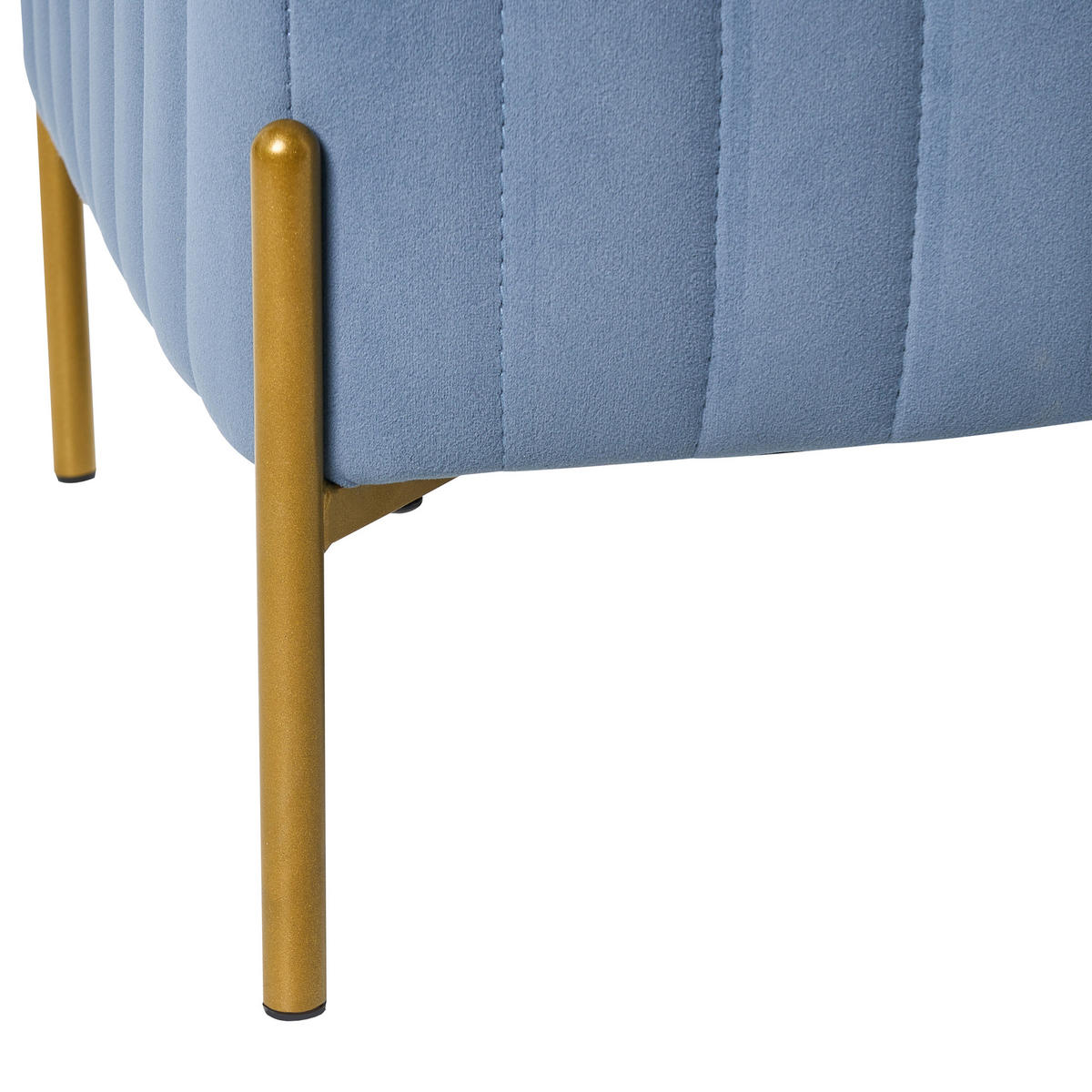 POLSTERBANK Samtstoff Blau Utah - Blau, Textil (91/43/47cm) - Beliani