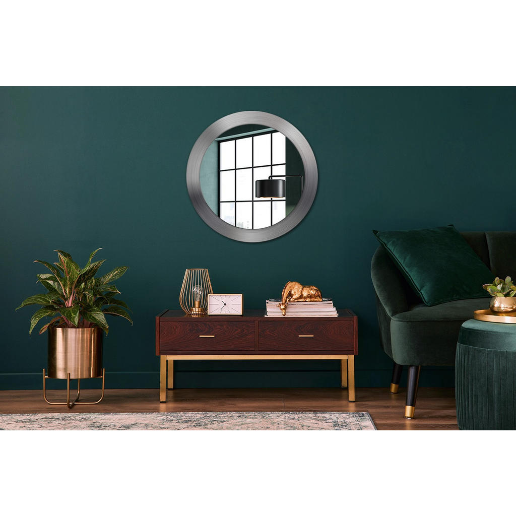 Thumbnail - Tulup Spiegel, Silber, Glas, Rund, 70x70x0.4 cm, Spiegel, Wandspiegel