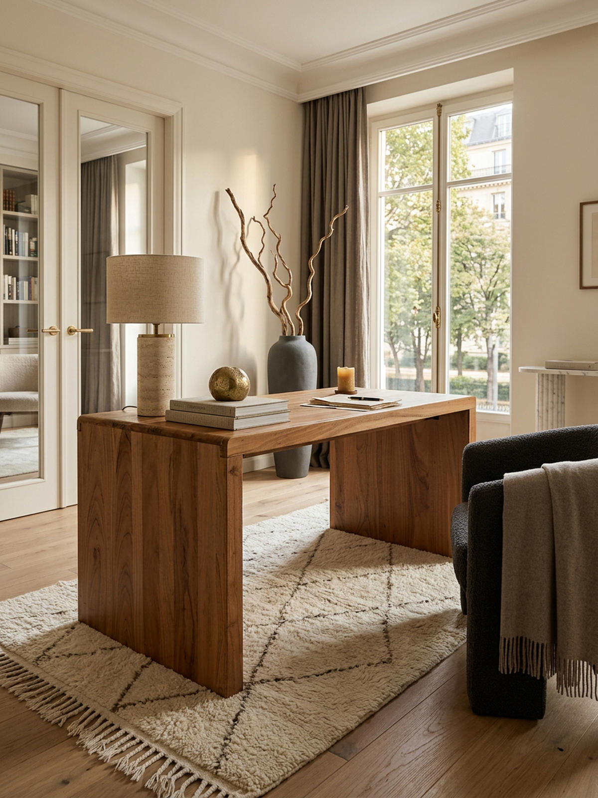 SCHREIBTISCH Massivholz Stauraum Abgerundete Ecken, Beige 160x80x76 cm - Beige, Holz (80/160/76cm) - KADIMA DESIGN