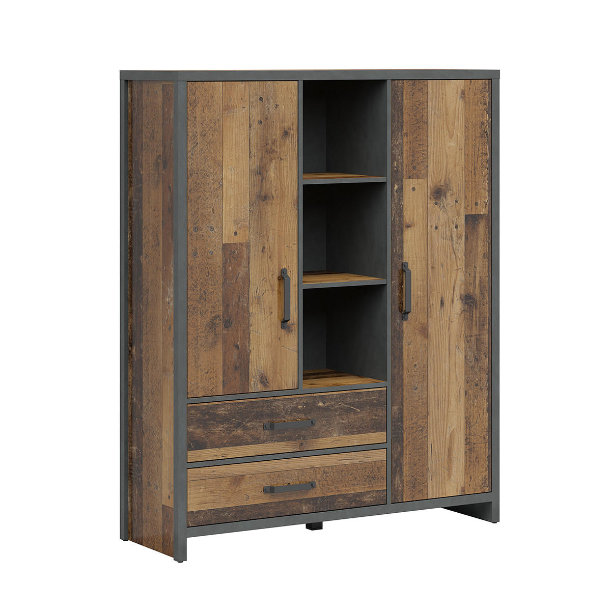 BÜCHERREGAL Paul Holz und Grau - Grau, Holzwerkstoff (120/150/40cm) - Petits-meubles