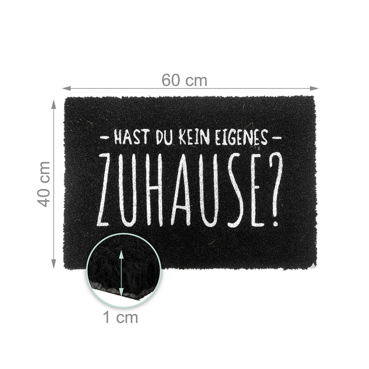 ROHOŽ - černá, textil/plast (60/40cm) - Relaxdays