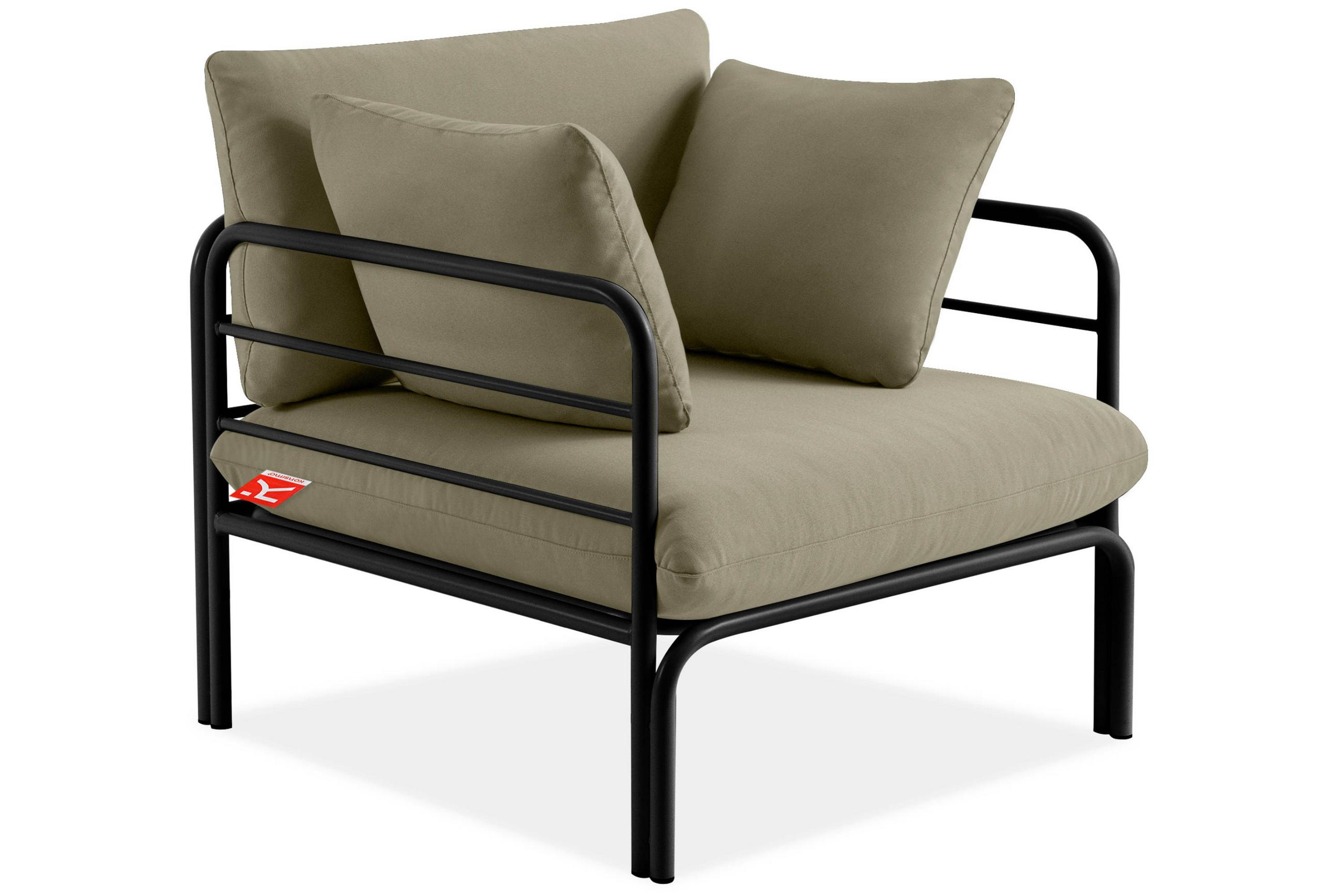 GARTENSESSEL RAMBE inkl. Auflagen, Stahlgestell, Modern, Anthrazit/Beige - Dunkelgrau/Beige, Textil/Metall (79/80/80cm) - KONSIMO®