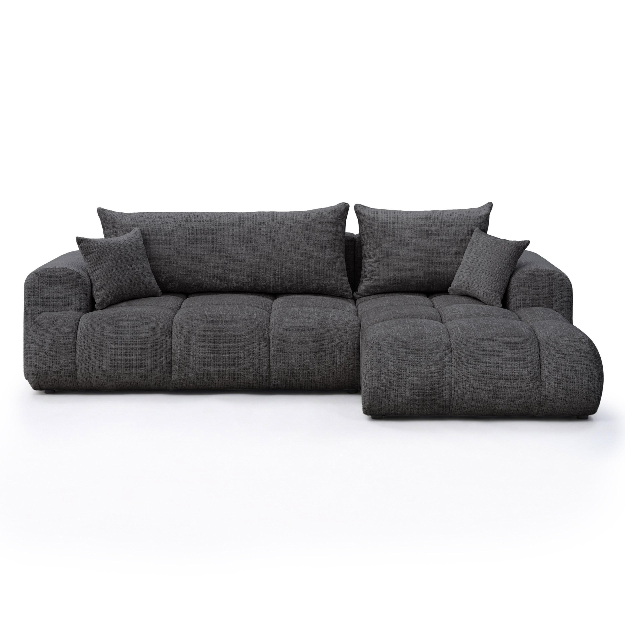 ECKSOFA MILANO mit Schlaffunktion und Bettkasten Dunkelgrau - Dunkelgrau, Holzwerkstoff/Kunststoff (250/90cm) - Idohome