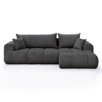 ECKSOFA MILANO mit Schlaffunktion und Bettkasten Dunkelgrau - Dunkelgrau, Holzwerkstoff/Kunststoff (250/90cm) - Idohome