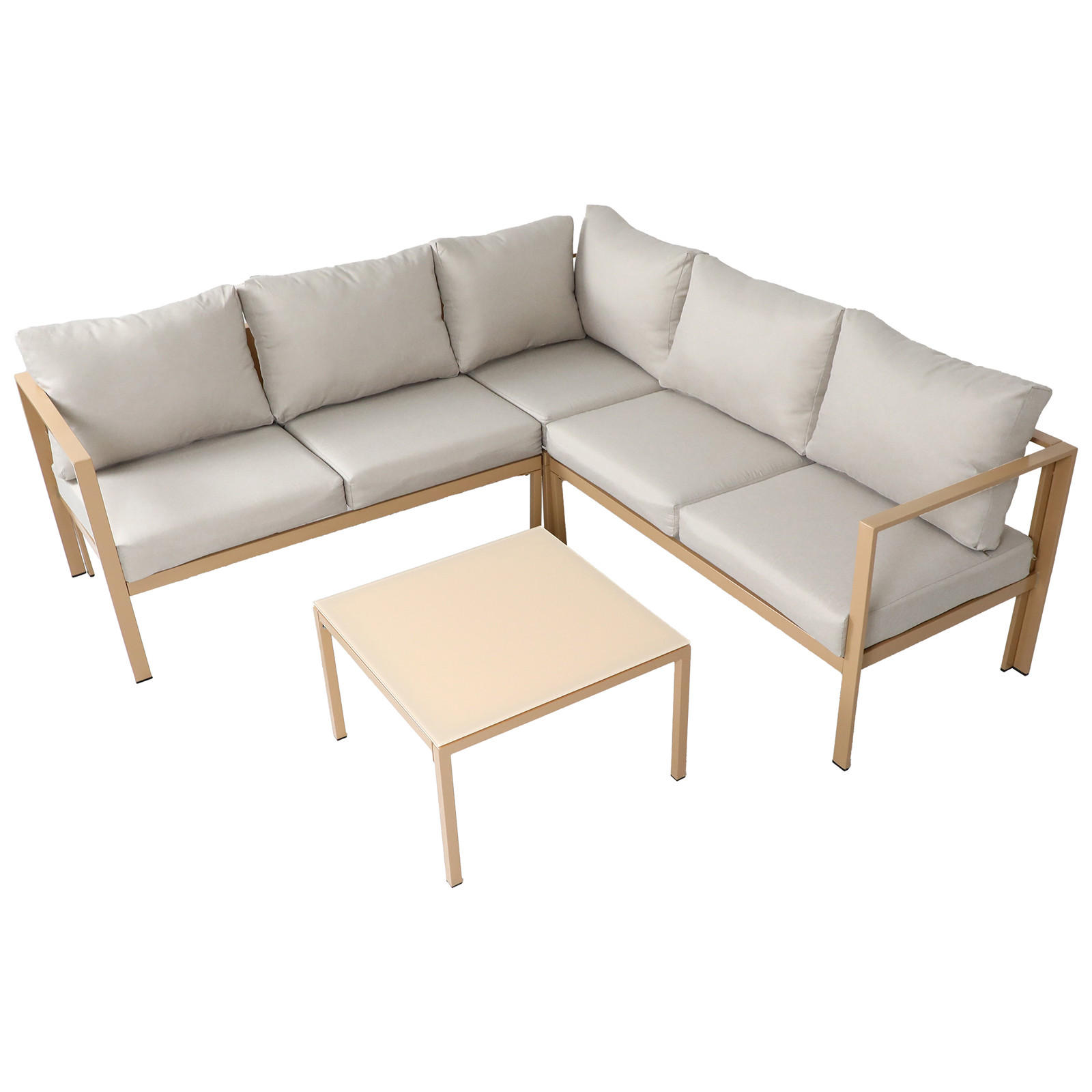 GARTENLOUNGE Missouri Beige / Natur - Beige/Creme, Metall - SVITA