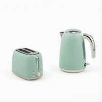 WASSERKOCHER‑SET mit Toaster, 1,7 L kabelloser elektrischer Wasserkocher & 2‑Scheiben‑Toaster, Retro‑Frühstücksset in Mint‑Grün für die moderne Küche - Mintgrün, Metall (17.9/19.2/28.9cm) - Joyfair