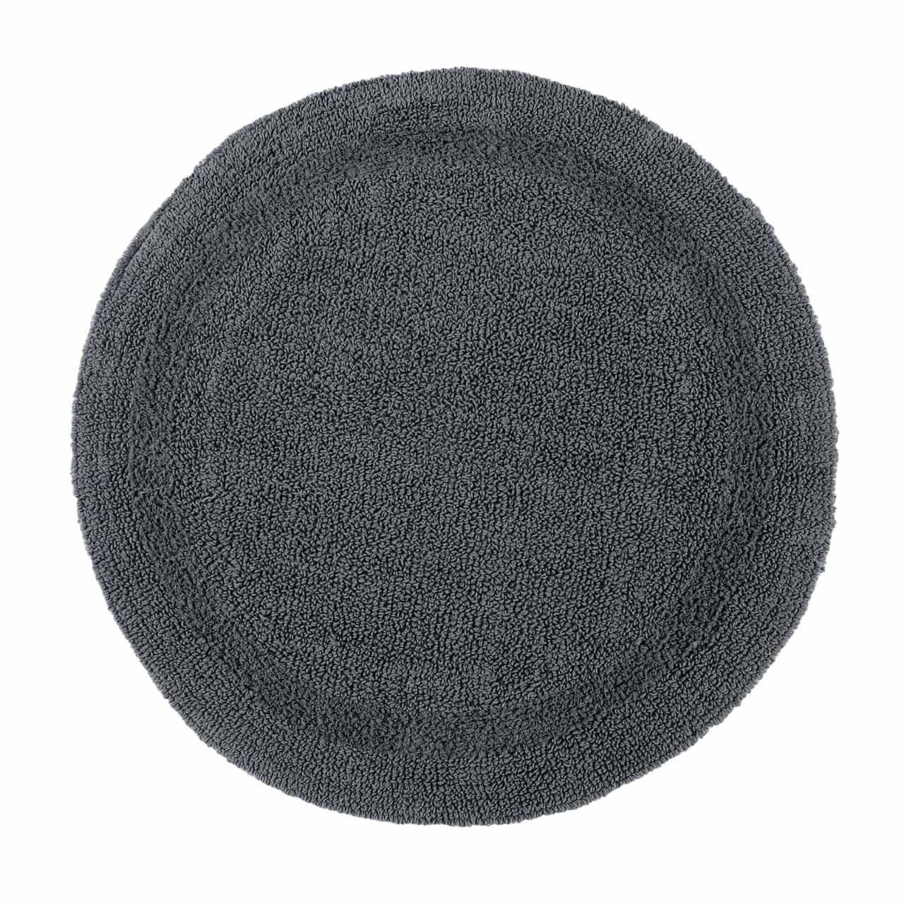 BADEMATTE 80 cm rund, 100% Baumwolle, wendbar - Grau, Textil (80/80cm) - Homescapes