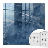 SCHLÜSSELBOX Weiß 30x30 cm – Türöffnung nach rechts - Blauer Marmor - Blau, Metall (30/30/5cm) - TULUP