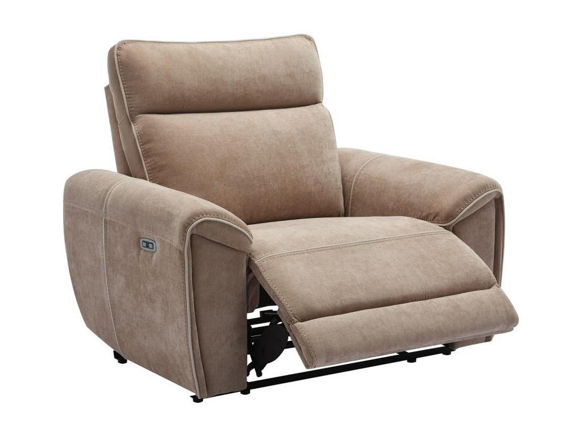 RELAXSESSEL elektrisch - Stoff - Taupe - DJARALO - Braun, Textil (96/106/120cm) - Vente-Unique