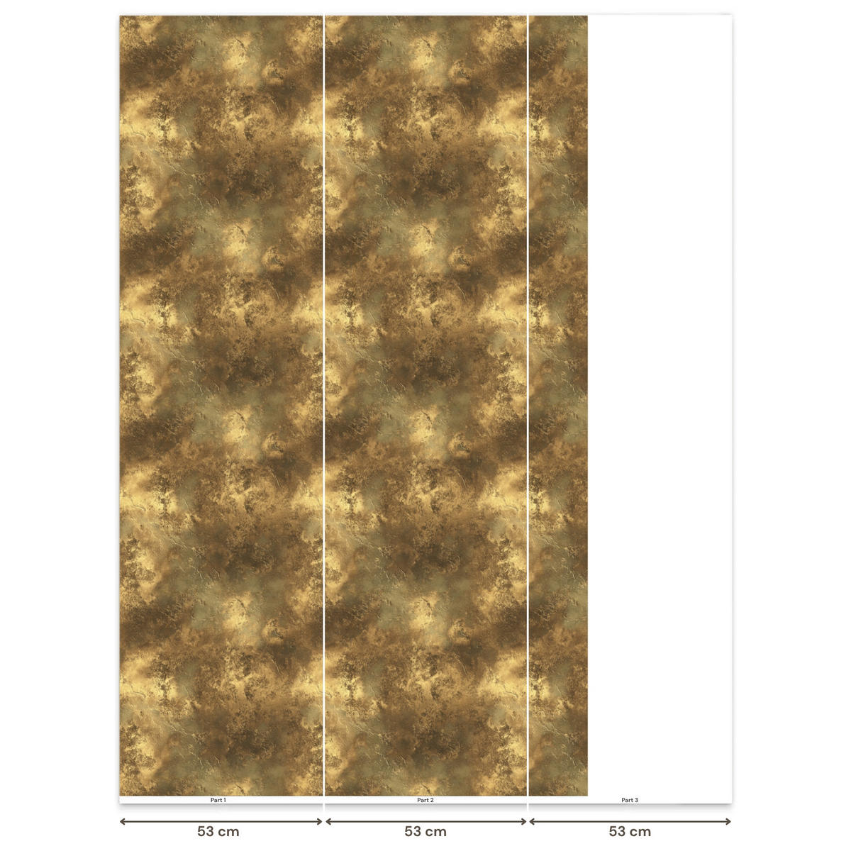 TAPETE - Antik - Metallic-Look - Gold - 120x200 cm - Messingfarben, Papier (120/200cm) - OnlyWow