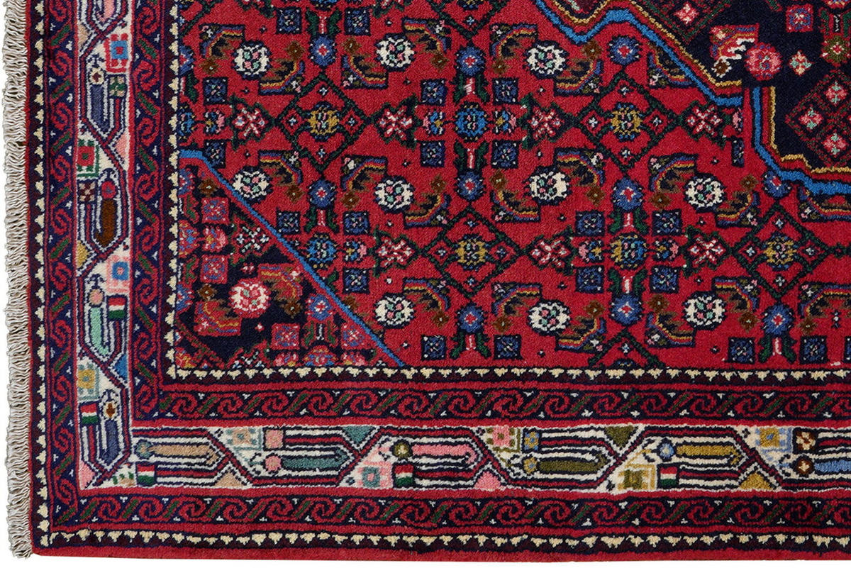 ORIENTTEPPICH handgeknüpft Assadabad Rot 163/113 cm Schurwolle - Rot, Textil (113/163cm) - Looma