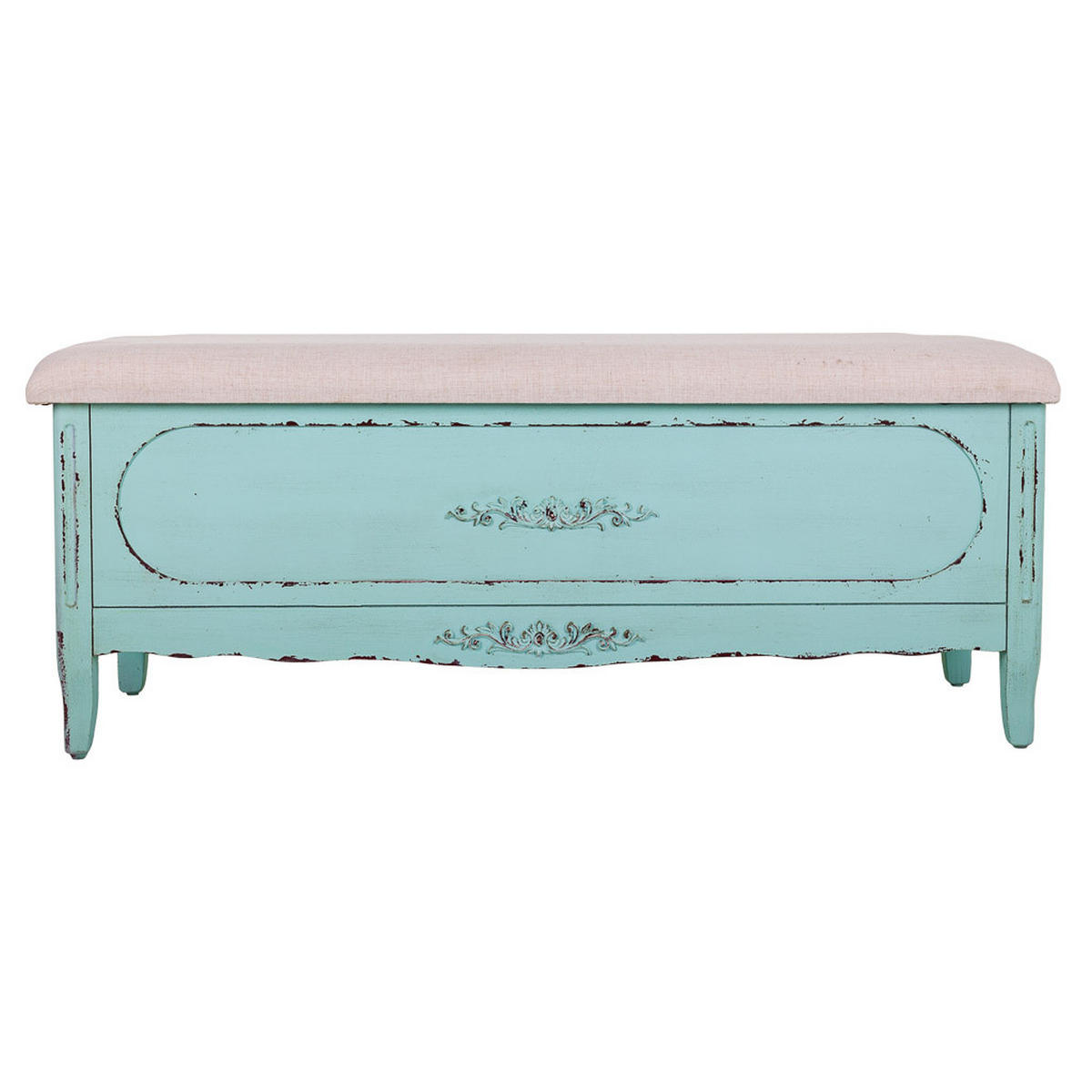 POLSTERBANK aus Holz 120x43x48 blauem - Blau, Holzwerkstoff (120/48/43cm) - Wanderlust