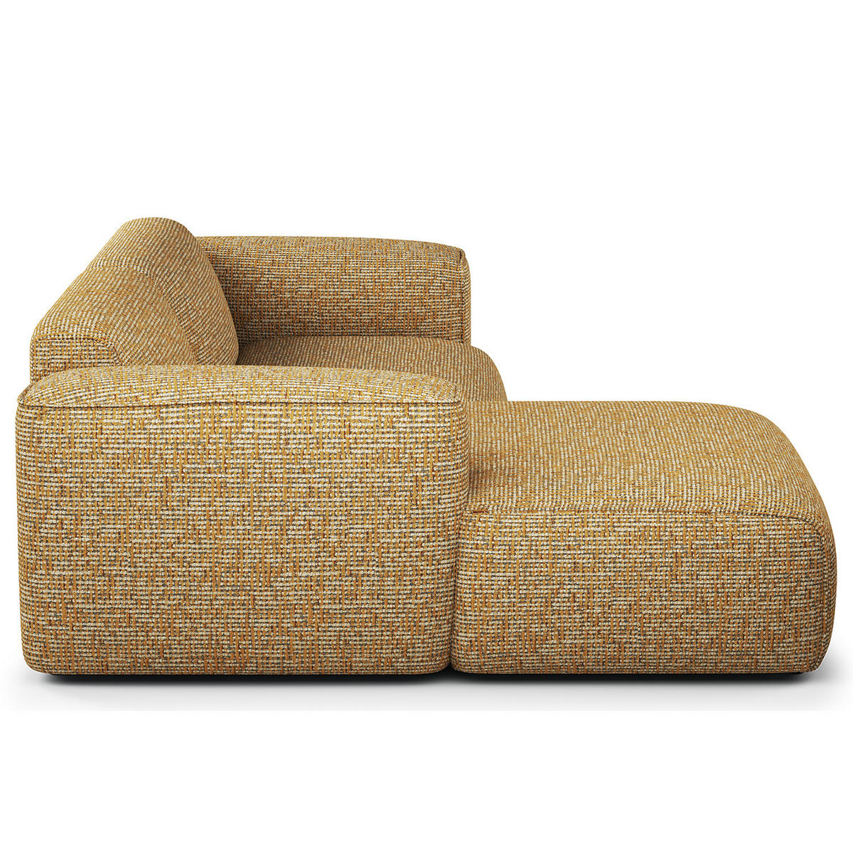 ECKSOFA mit XL-Longchair - Schwarz/Honig, Kunststoff/Textil (260/171cm) - home24