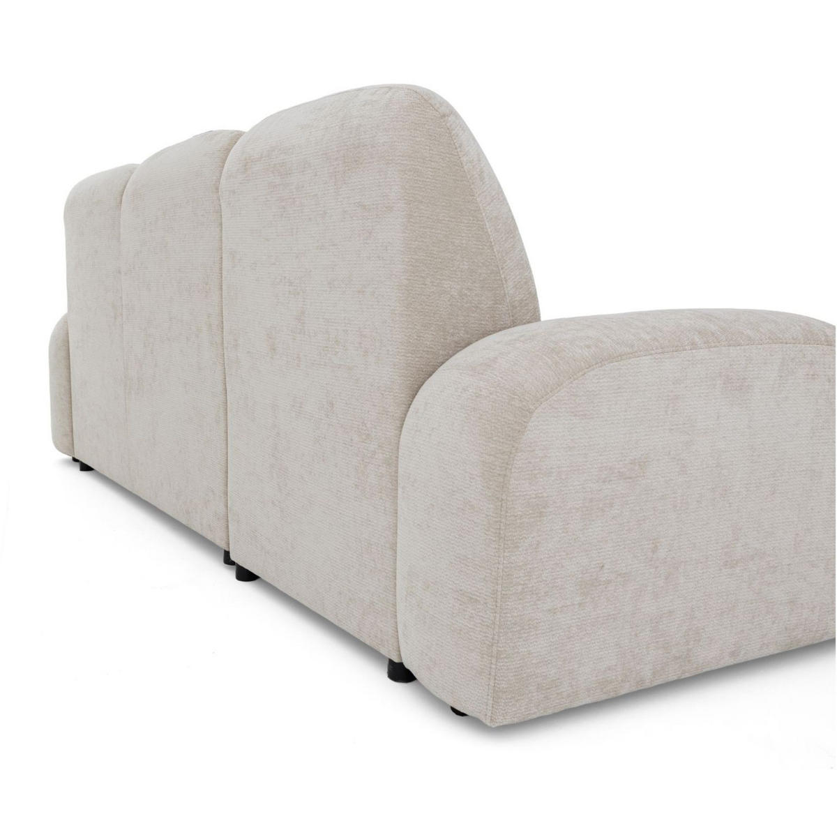 ECKSOFA VIBE S Links mit Schlaffunktion 130x202 Chenille Beige - Beige/Schwarz, Holz/Kunststoff (255/156cm) - Muffo