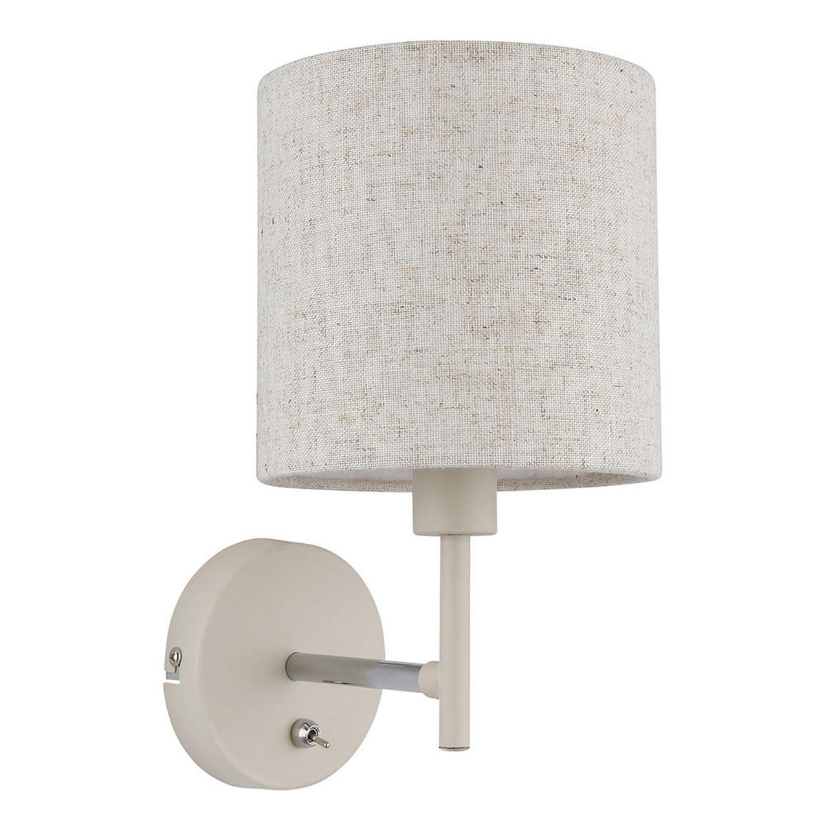WANDLEUCHTE Metall Sand, Textilschirm, Kippschalter - Bernsteinfarben, Metall (15/26/20cm) - Globo Lighting