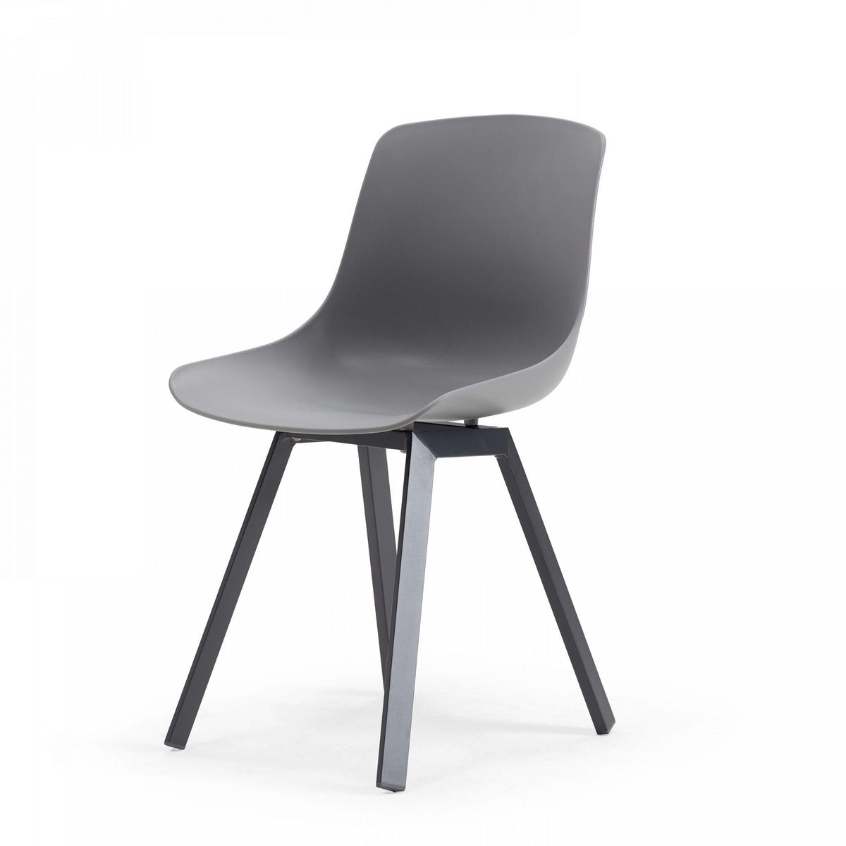 GARTENSTUHL 4-tlg., Grau - Grau, Metall (50/82/46cm) - Oviala