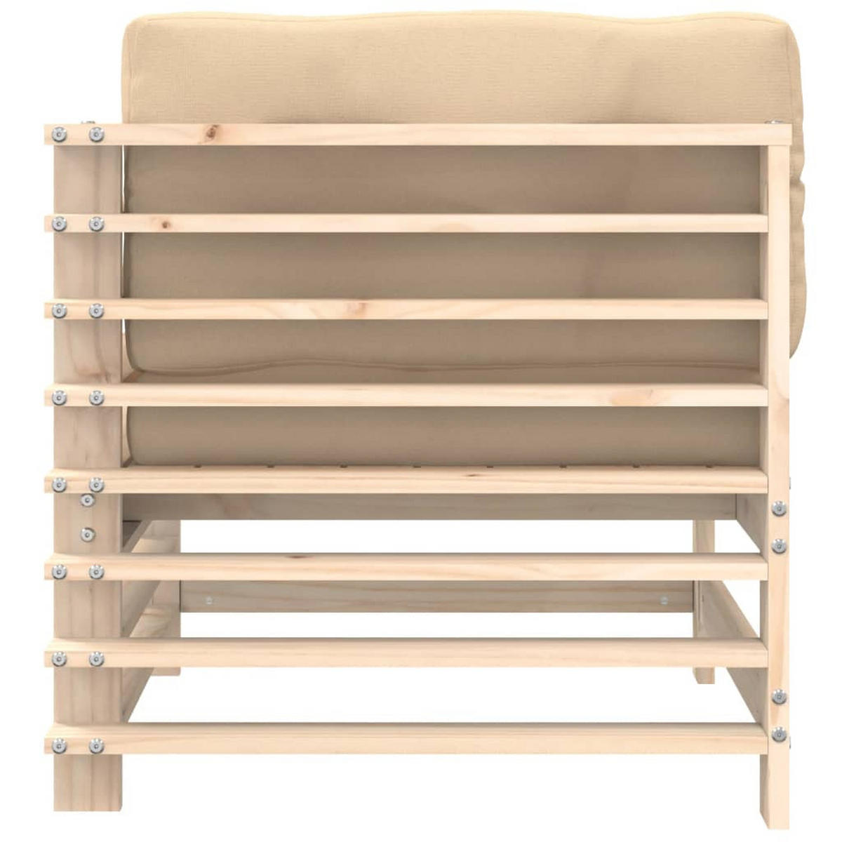 GARTENSOFA TYNOJ 63.5/60/63.5 cm （2-SITZER） - Braun, Holz (63.5/60/63.5cm) - ZMH