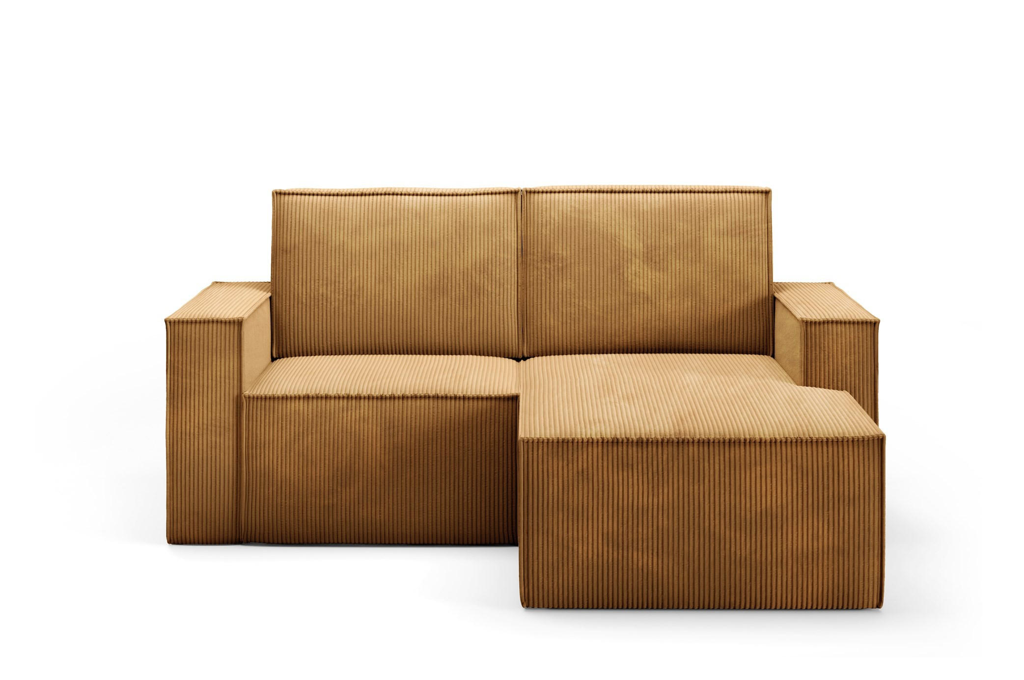 ECKSOFA Orto Gelb, Zweisitzer Kordecksofa rechte seite - Gelb, Holzwerkstoff/Textil (180/141cm) - Bettso